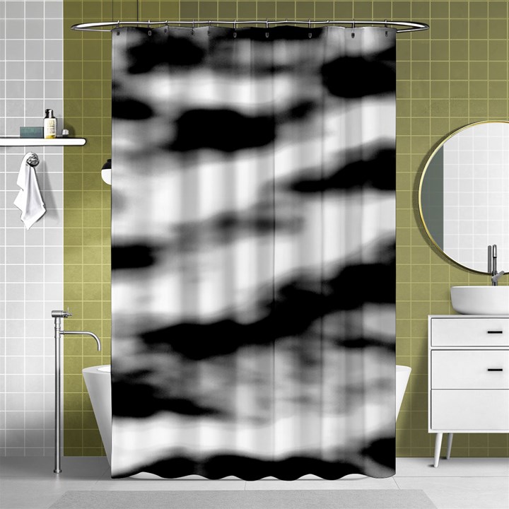 Black Waves Abstract Series No 2 Shower Curtain 48  x 72  (Small) 