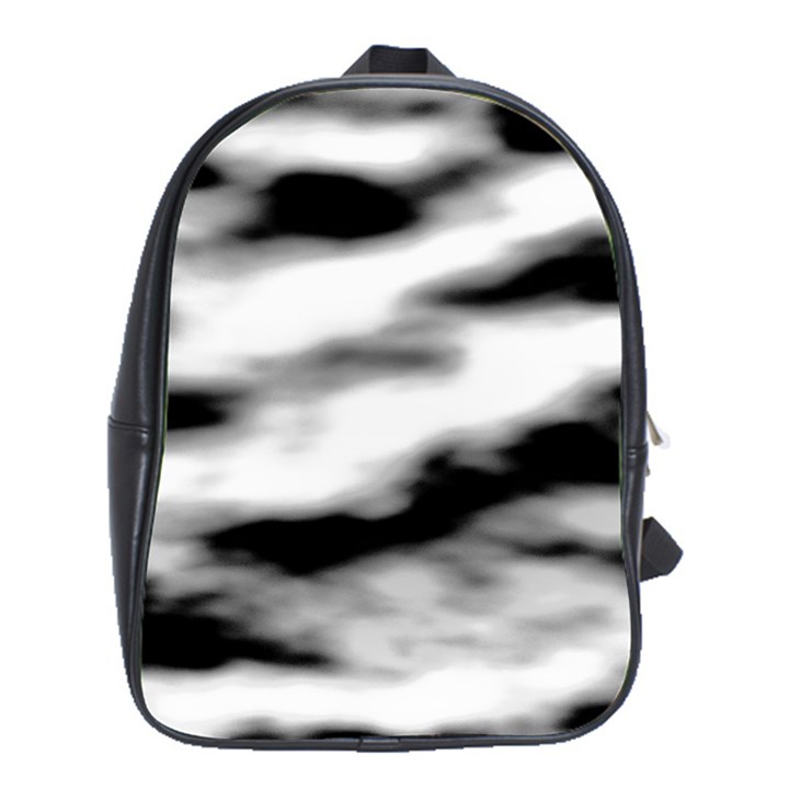 Black Waves Abstract Series No 2 School Bag (XL)