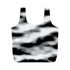 Black Waves Abstract Series No 2 Full Print Recycle Bag (m) by DimitriosArt