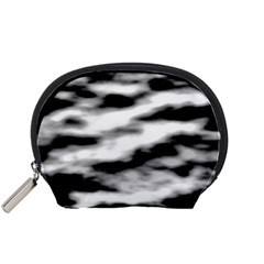 Black Waves Abstract Series No 2 Accessory Pouch (small) by DimitriosArt