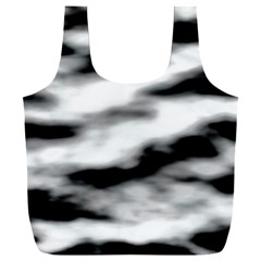 Black Waves Abstract Series No 2 Full Print Recycle Bag (xxl) by DimitriosArt