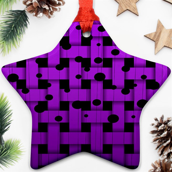 Weaved bubbles at Strings, purple, violet color Ornament (Star)