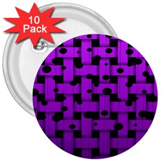 Weaved Bubbles At Strings, Purple, Violet Color 3  Buttons (10 Pack)  by Casemiro