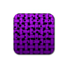 Weaved Bubbles At Strings, Purple, Violet Color Rubber Coaster (square) by Casemiro