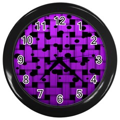 Weaved Bubbles At Strings, Purple, Violet Color Wall Clock (black) by Casemiro