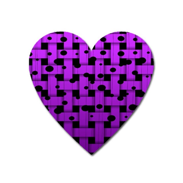 Weaved bubbles at Strings, purple, violet color Heart Magnet