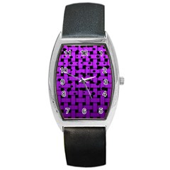 Weaved Bubbles At Strings, Purple, Violet Color Barrel Style Metal Watch by Casemiro