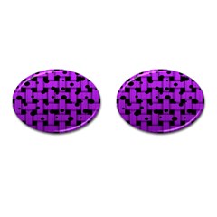 Weaved Bubbles At Strings, Purple, Violet Color Cufflinks (oval) by Casemiro