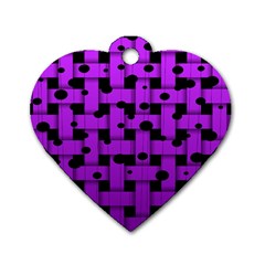 Weaved Bubbles At Strings, Purple, Violet Color Dog Tag Heart (two Sides) by Casemiro