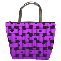 Weaved Bubbles At Strings, Purple, Violet Color Bucket Bag by Casemiro