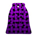 Weaved bubbles at Strings, purple, violet color Bell Ornament (Two Sides) Back