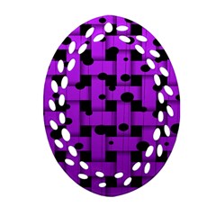 Weaved Bubbles At Strings, Purple, Violet Color Ornament (oval Filigree) by Casemiro