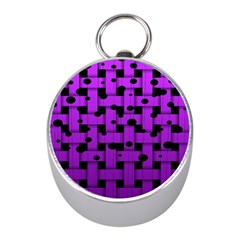 Weaved Bubbles At Strings, Purple, Violet Color Mini Silver Compasses by Casemiro