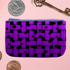 Weaved Bubbles At Strings, Purple, Violet Color Large Coin Purse by Casemiro