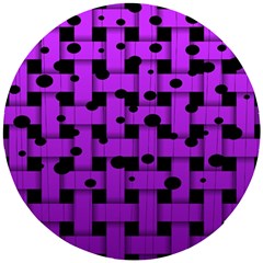 Weaved Bubbles At Strings, Purple, Violet Color Wooden Puzzle Round by Casemiro