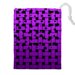 Weaved Bubbles At Strings, Purple, Violet Color Drawstring Pouch (5xl) by Casemiro