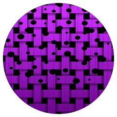 Weaved Bubbles At Strings, Purple, Violet Color Round Trivet