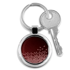 Red Gradient Butterflies Pattern, Nature Theme Key Chain (round) by Casemiro