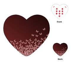 Red Gradient Butterflies Pattern, Nature Theme Playing Cards Single Design (heart)