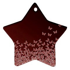 Red Gradient Butterflies Pattern, Nature Theme Star Ornament (two Sides) by Casemiro