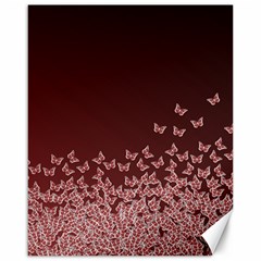 Red Gradient Butterflies Pattern, Nature Theme Canvas 16  X 20  by Casemiro