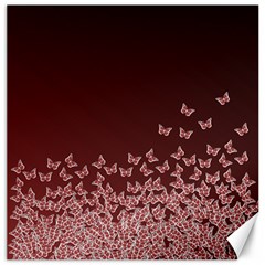 Red Gradient Butterflies Pattern, Nature Theme Canvas 20  X 20  by Casemiro