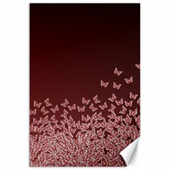 Red Gradient Butterflies Pattern, Nature Theme Canvas 20  X 30  by Casemiro