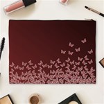 Red Gradient Butterflies pattern, nature theme Cosmetic Bag (XL) Back