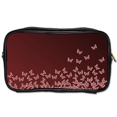 Red Gradient Butterflies Pattern, Nature Theme Toiletries Bag (two Sides) by Casemiro