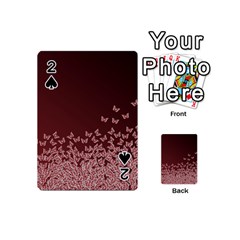 Red Gradient Butterflies Pattern, Nature Theme Playing Cards 54 Designs (mini)