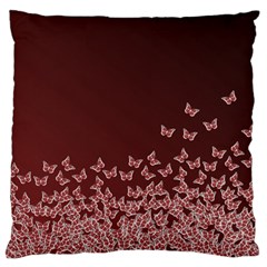 Red Gradient Butterflies Pattern, Nature Theme Large Cushion Case (one Side) by Casemiro