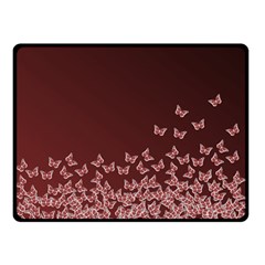 Red Gradient Butterflies Pattern, Nature Theme Double Sided Fleece Blanket (small)  by Casemiro