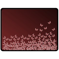 Red Gradient Butterflies Pattern, Nature Theme Double Sided Fleece Blanket (large)  by Casemiro