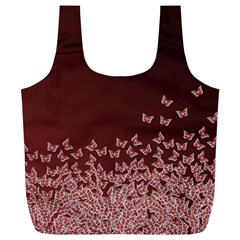 Red Gradient Butterflies Pattern, Nature Theme Full Print Recycle Bag (xl) by Casemiro