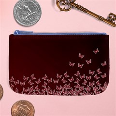 Red Gradient Butterflies Pattern, Nature Theme Large Coin Purse by Casemiro