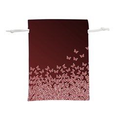 Red Gradient Butterflies Pattern, Nature Theme Lightweight Drawstring Pouch (l) by Casemiro