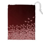 Red Gradient Butterflies pattern, nature theme Drawstring Pouch (5XL) Front