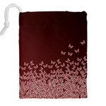 Red Gradient Butterflies pattern, nature theme Drawstring Pouch (5XL) Back