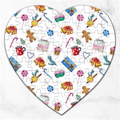 New Year Elements Jigsaw Puzzle (heart) by SychEva