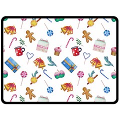 New Year Elements Double Sided Fleece Blanket (large)  by SychEva