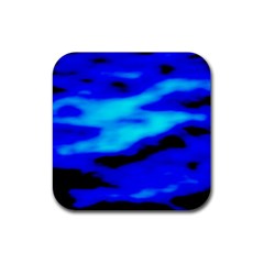 Blue Waves Abstract Series No13 Rubber Coaster (square) by DimitriosArt