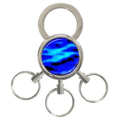 Blue Waves Abstract Series No13 3-ring Key Chain by DimitriosArt