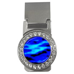 Blue Waves Abstract Series No13 Money Clips (cz)  by DimitriosArt