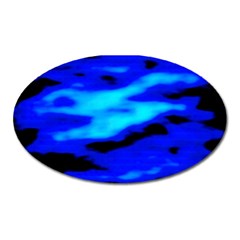 Blue Waves Abstract Series No13 Oval Magnet by DimitriosArt