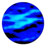 Blue Waves Abstract Series No13 Magnet 5  (Round) Front