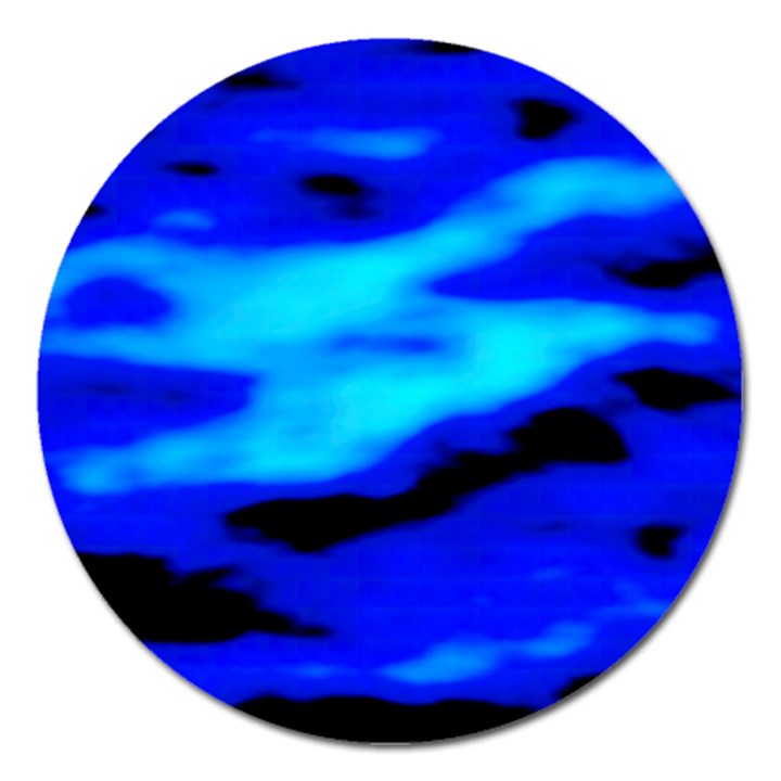 Blue Waves Abstract Series No13 Magnet 5  (Round)