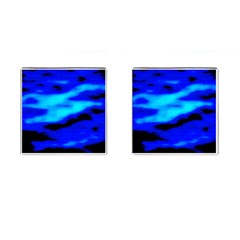 Blue Waves Abstract Series No13 Cufflinks (square) by DimitriosArt