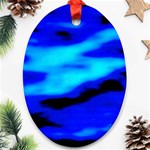 Blue Waves Abstract Series No13 Oval Ornament (Two Sides) Front