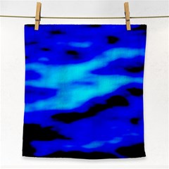 Blue Waves Abstract Series No13 Face Towel by DimitriosArt