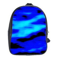 Blue Waves Abstract Series No13 School Bag (large) by DimitriosArt